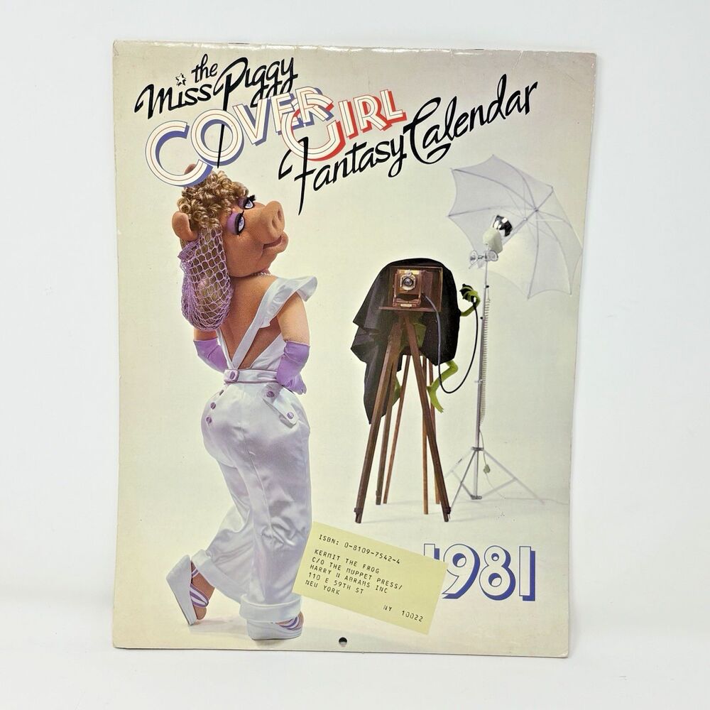 The Muppets Miss Piggy Cover Girl Fantasy Wall Calendar 1981 Jim Henson Vintage